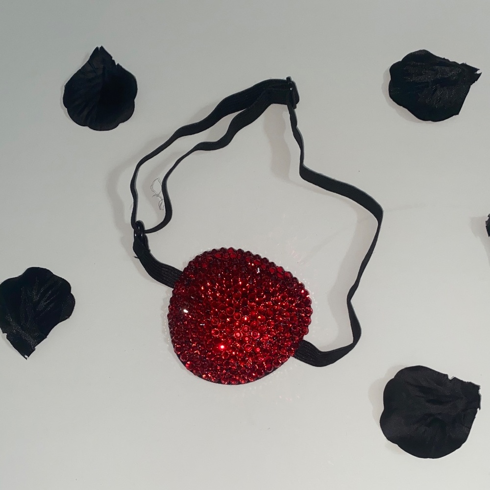 Luxury Red Crystal Medical Eye Patch Cover Up